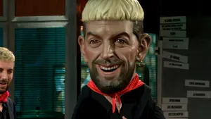 El taller de una localidad de la comarca de Pamplona que conquist&oacute; la televisi&oacute;n: as&iacute; crearon el cabezudo de Broncano