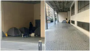 Aparecen tiendas de campa&ntilde;a en el centro de Pamplona en plena ola de regularizaci&oacute;n de inmigrantes