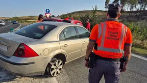 Varias llamadas frenan a un conductor que circulaba por Navarra ebrio, haciendo eses y sin un neum&aacute;tico