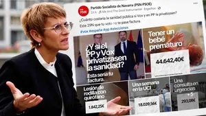 Chivite ordena agitar el miedo y lanzar bulos contra el PP y Vox en sus redes sociales: "Esta ser&iacute;a tu factura de la sanidad"