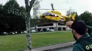 Evacuada de urgencia en helic&oacute;ptero tras sufrir un fallo card&iacute;aco en un autob&uacute;s en Navarra