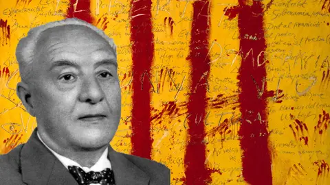 Una imagen del exdirector de La Vanguardia sobre la ilustración de Tapies sobre la bandera catalana.