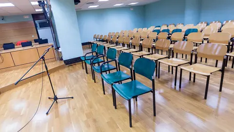 Sala de Visitas del Palacio de Justicia de Navarra en la que tendrá lugar el juicio contra 'La Manada', presuntos autores de una violación múltiple en los Sanfermine (20)