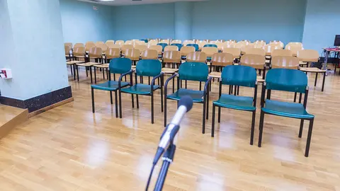 Sala de Visitas del Palacio de Justicia de Navarra en la que tendrá lugar el juicio contra 'La Manada', presuntos autores de una violación múltiple en los Sanfermine (26)