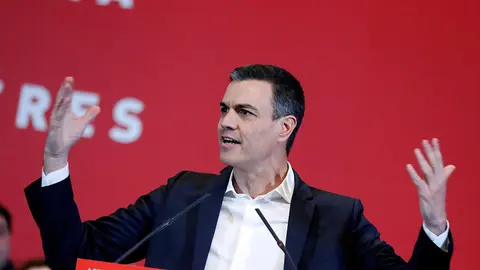 GRAF3794. GIJÓN (ASTURIAS), 13/03/2019.- El presidente del Gobierno, Pedro Sánchez, ha advertido este miércoles durante un acto en Gijón que las miles de personas que participaron en las movilizaciones del Día Internacional de la Mujer el pasado 8 de marzo "se vistieron de malva" para exigir que la lucha contra la violencia machista no se detenga en España. EFE/J.L. Cereijido