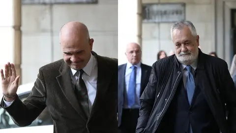 Los expresidentes de la Junta de Andaluc&iacute;a Manuel Chaves y Jos&eacute; Antonio Gri&ntilde;&aacute;n llegan a la Audiencia de Sevilla por el caso de los ERE

Los expresidentes de la Junta de Andaluc&iacute;a Manuel Chaves y Jos&eacute; Antonio Gri&ntilde;&aacute;n llegan a la Audiencia de Sevilla por el caso de los ERE


11/19/2019