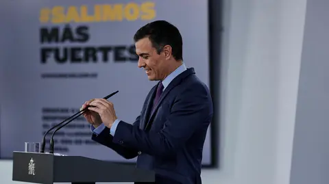 El presidente del Gobierno, Pedro Sánchez, ofrece la última rueda de prensa  posterior a la reunión del Consejo de Ministros y antes de las vacaciones, en Moncloa, en Madrid (España), a 4 de agosto de 2020

04 AGOSTO 2020 POLÍTICA;GOBIERNO;PSOE

4/8/2020