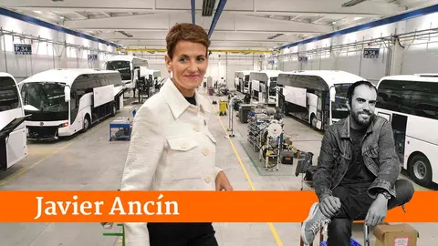 Fotomontaje de María Chivite sobre una imagen de la empresa Sunsundegui.