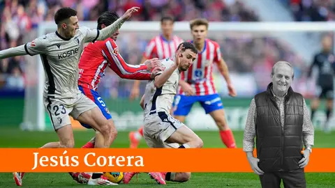 Bretones y Raúl García en un lance de juego del partido de Osasuna ante el Atlético de Madrid en el Metropolitano. EUROPA PRESS