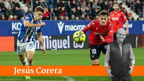 Pablo Ib&aacute;&ntilde;ez y Aimar Oroz  durante el partido de La Liga EA Sports entre CA Osasuna y Deportivo Alav&eacute;s disputado en el estadio de El Sadar en Pamplona. I&Ntilde;IGO ALZUGARAY