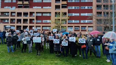 Protesta de la plataforma Echavacoiz Verde, en el mi&eacute;rcoles v&iacute;spera de Jueves Santo. ECHAVACOIZ VERDE