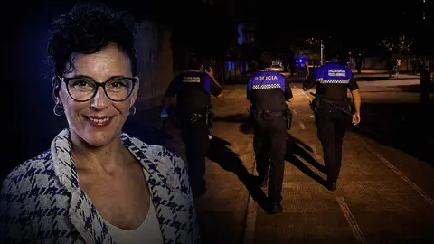La alcaldesa de Anso&aacute;in, Marta D&iacute;ez Napal, sobre una imagen de la Polic&iacute;a Local de Anso&aacute;in.