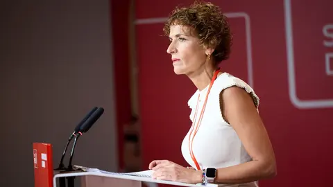 La secretaria general del PSN-PSOE, Mar&iacute;a Chivite, en el Comit&eacute; Regional del partido, celebrado el pasado mes de mayo. NAVARRA.COM