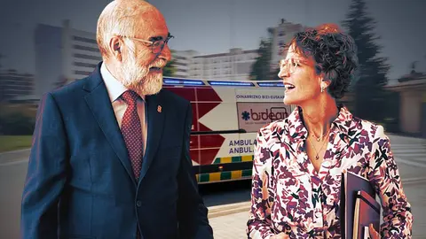 Fotomontaje con im&aacute;genes del consejero de Salud, Fernando Dom&iacute;nguez, y la presidenta de Navarra, Mar&iacute;a Chivite. NAVARRA.COM