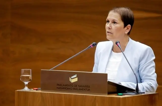Uxue Barkos, en una intervención en el Parlamento.