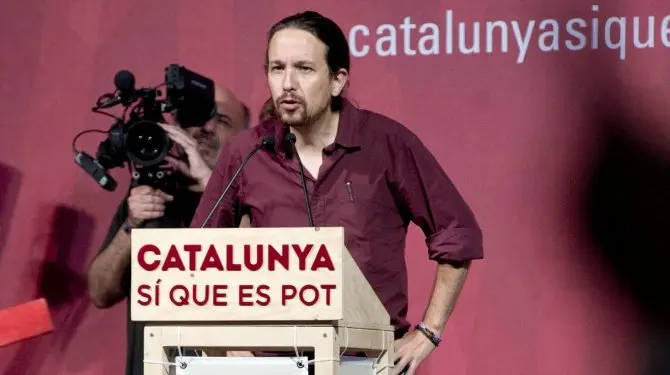 Pablo Iglesias durante su intervención en un acto de campaña
