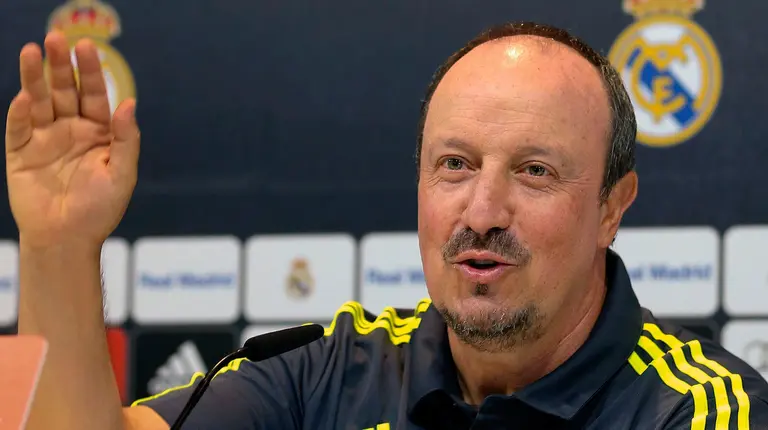 Rafa Benítez entrena al Real Madrid. Efe.