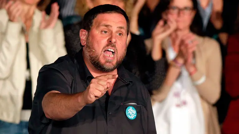 Oriol Junqueras en un mitin del partido.