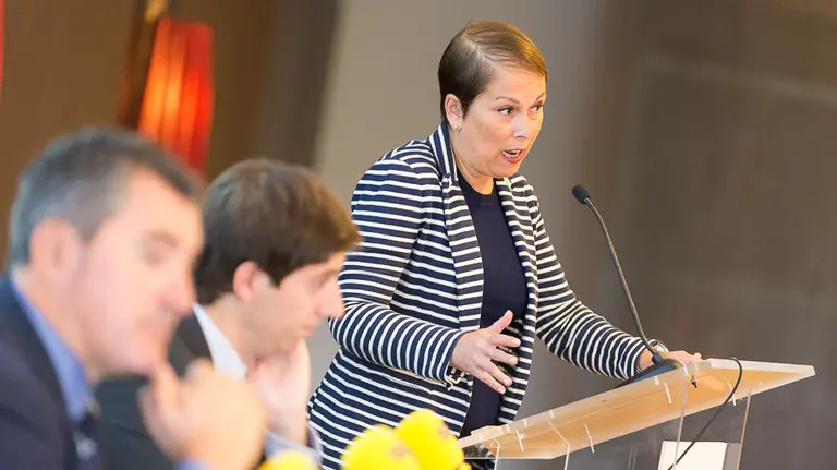 Uxue Barkos en el evento Foro Ser Navarra. Pablo Lasaosa.