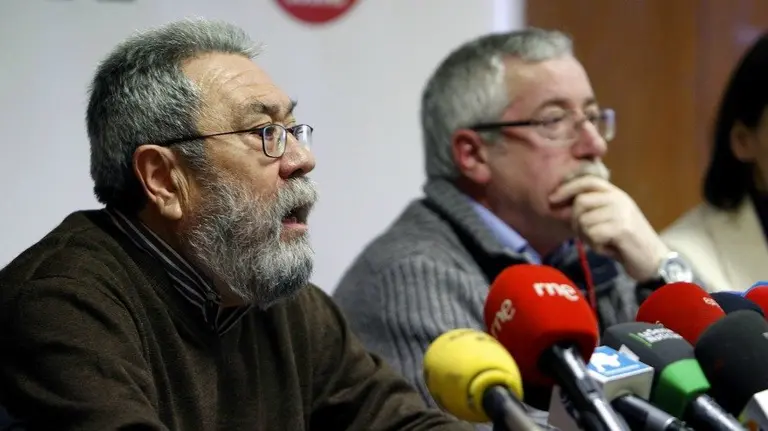Los secretarios Generales de UGT y CC OO, Cándido Méndez e Ignacio Fernández Toxo. EFE.
