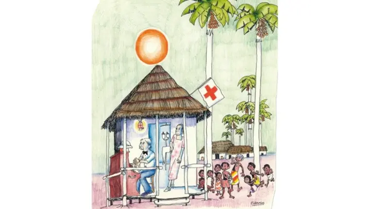 Pilarín Bayés, ca. 1973. Ilustración para el libro Cinco médicos para la historia