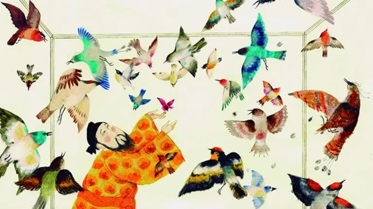 Ulises Wensell, ca. 1976. Ilustración para el libro El mandarín y los pájaros