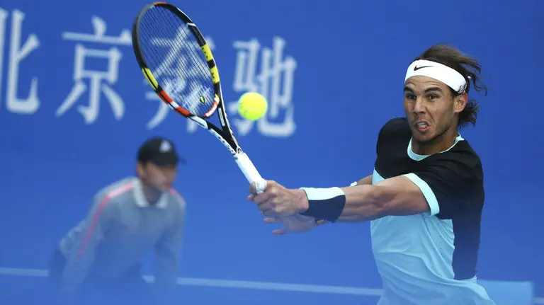 Rafa Nadal en acción en el Abierto de China. EFE.