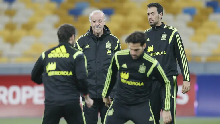 Entrenamiento de la selección española de fútbol. EFE.