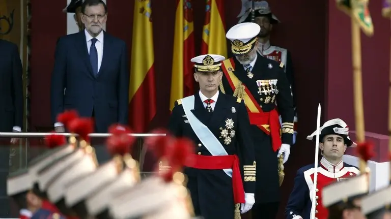 El Rey y el Presidente del Gobierno en la Fiesta Nacional. EFE.