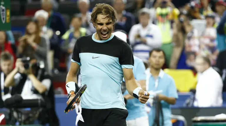 Rafa Nadal, satisfecho después de ganar un punto. EFE.