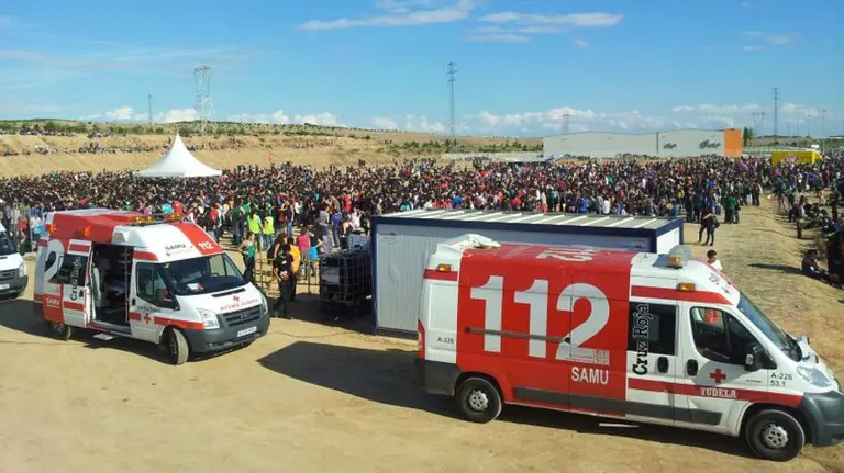 Dispositivo sanitario de la Cruz Roja en un Nafarroa Oinez. 