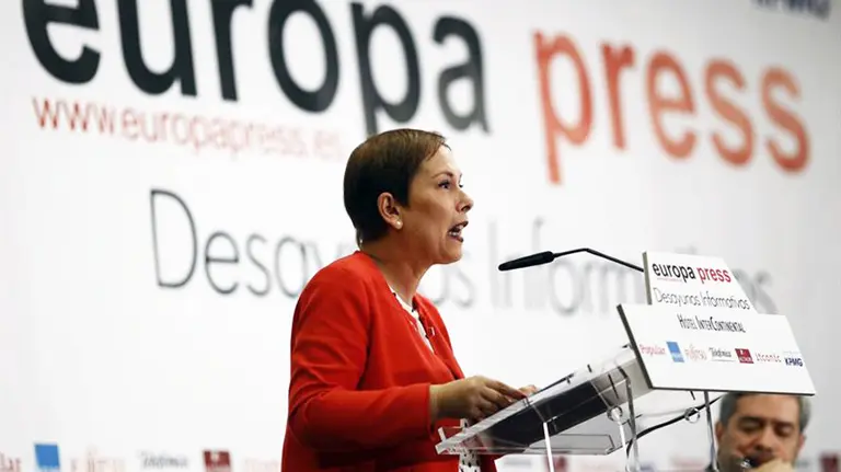 Barkos durante su intervención en Madrid.