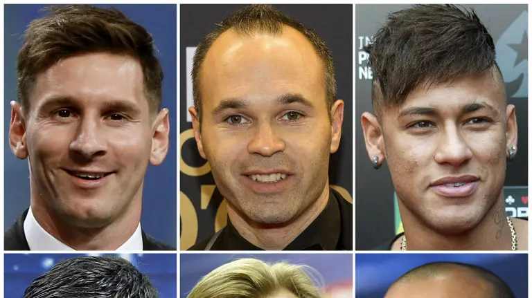 Los jugadores del FC Barcelona Messi, Iniesta y Neymar. EFE.