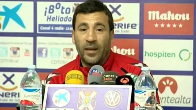 Raúl Agné (CD Tenerife) en rueda de prensa.