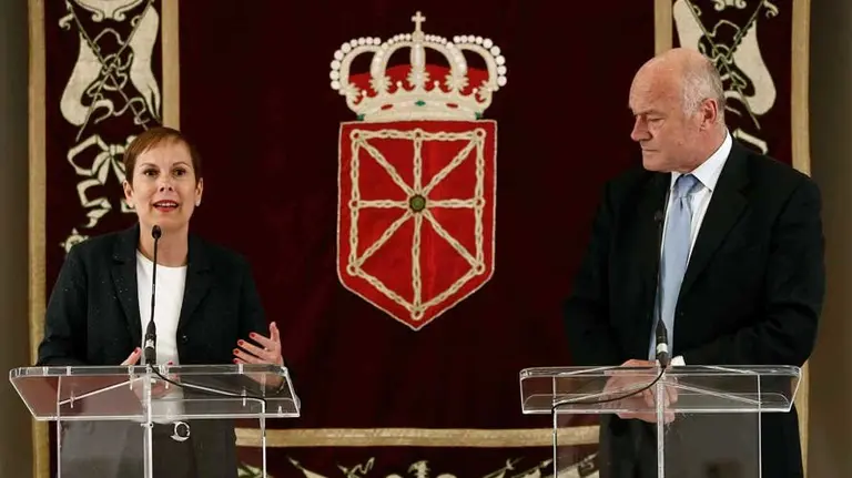 Uxue Barkos y Alain Rousset.
