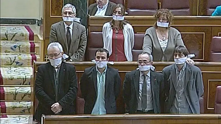 Protesta de la Izquierda Plural por la Ley Mordaza. /EFE Archivo