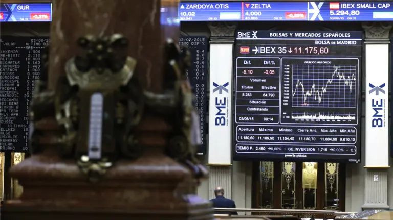 El patio de negociación de la Bolsa de Madrid. /EFE