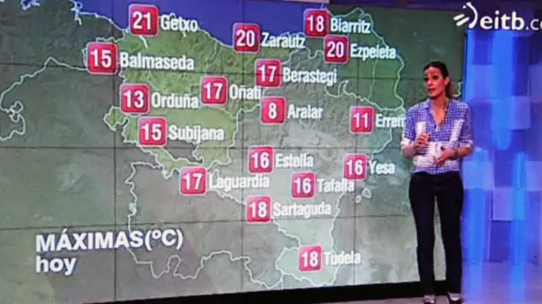 El mapa del tiempo en Euskal Herria de ETB.