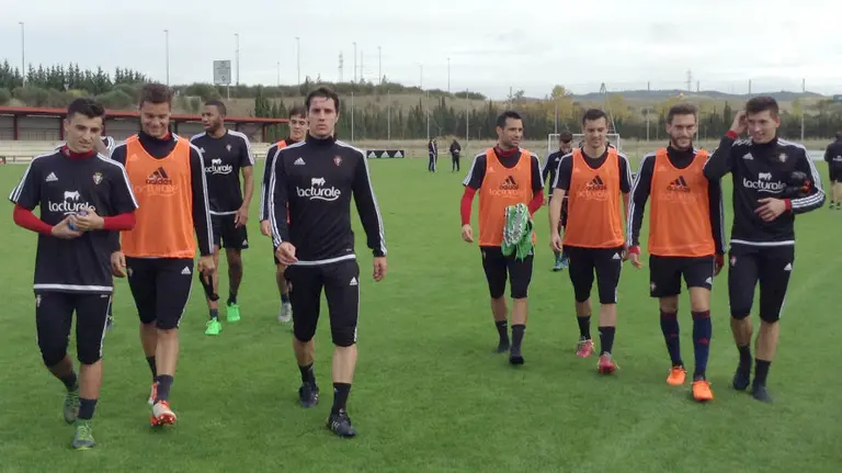 Jugadores de Osasuna en Tajonar.