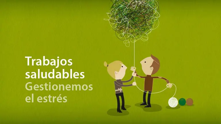 Cartel de la campa&ntilde;a de prevenci&oacute;n del estr&eacute;s laboral.