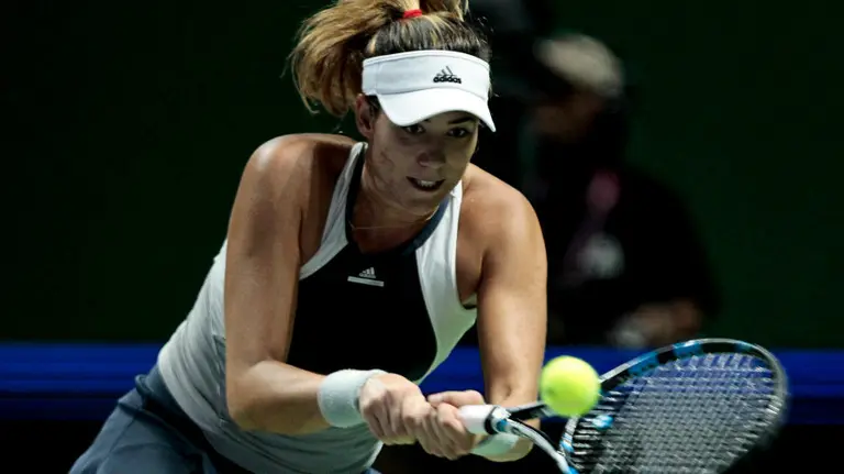 La tenista española Garbiñe Muguriza en acción. Efe.