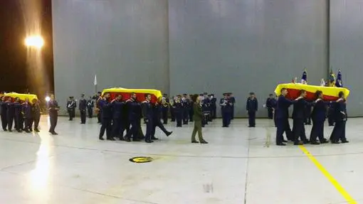 Despedida de los tres militares fallecidos en aguas del Atlántico.