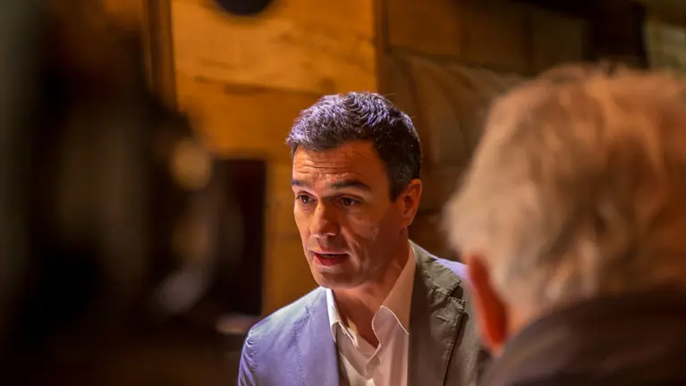 Visita de Pedro Sánchez (PSOE) a Pamplona para grabar un programa para la Sexta Noche de Iñaki López. IÑIGO ALZUGARAY. -11