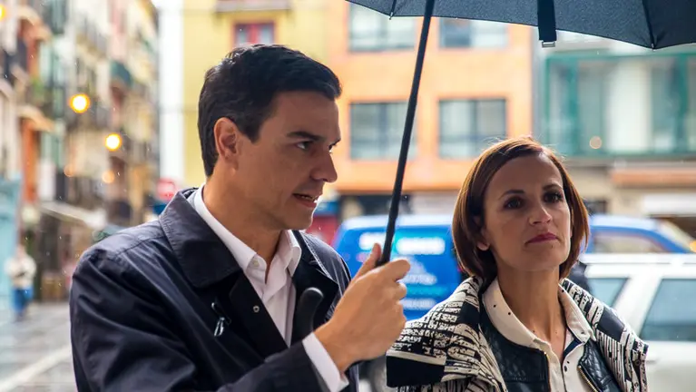 Visita de Pedro Sánchez (PSOE) a Pamplona para grabar un programa para la Sexta Noche de Iñaki López. IÑIGO ALZUGARAY. -18