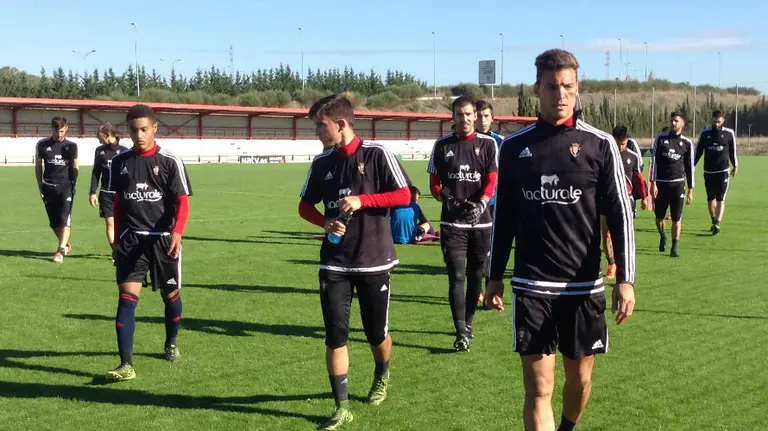 Jugadores de Osasuna en Tajonar.