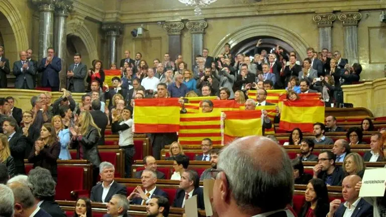 Los diputados del PP en el Parlament. EP.