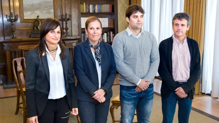 Garbayo, la Presidenta Barkos, Azcona y Pérez.