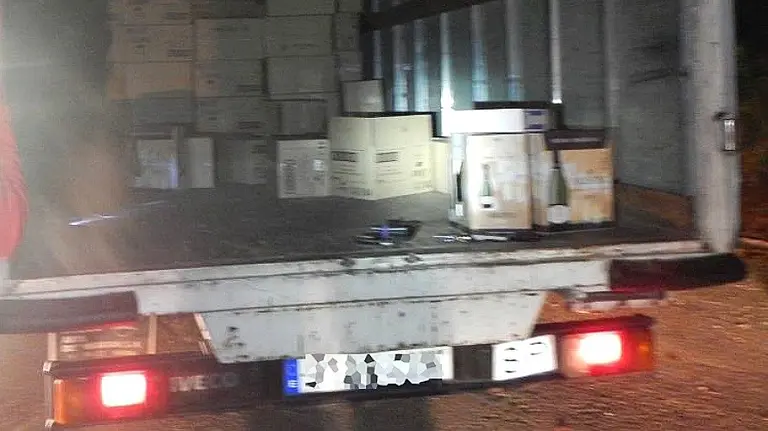 Interior del camión. Policía Foral.