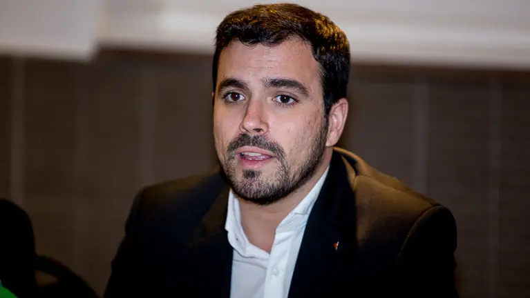 Visita de Alberto Garzón, candidato de IU-Unidad Popular a la Presidencia del Gobierno, a Pamplona. IÑIGO ALZUGARAY. -2