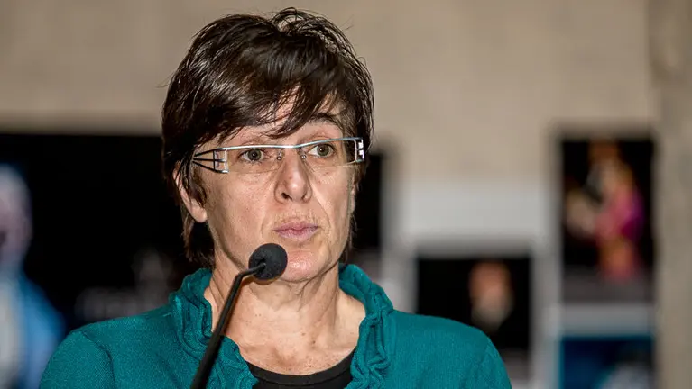 Edurne Eguino, concejal de I-E durante la presentación del proyecto de Presupuestos IÑIGO ALZUGARAY